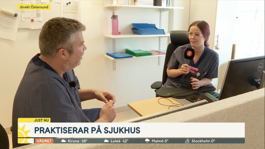 TV4 intervjuar en medicinsk sekreterare